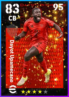 Dayot Upamecano eFootball 2026 player card — 83 OVR CB