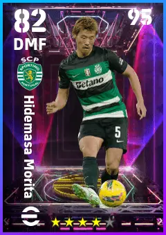 Hidemasa Morita eFootball 2026 player card — 82 OVR DMF