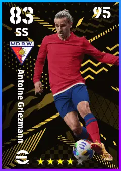 Antoine Griezmann eFootball 2026 player card — 83 OVR SS