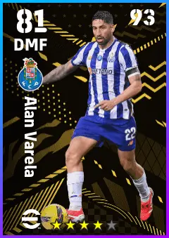 Alan Varela eFootball 2026 player card — 81 OVR DMF