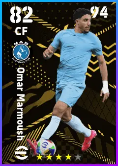 Omar Marmoush eFootball 2026 player card — 82 OVR CF