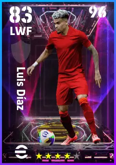 Luis Diaz eFootball 2026 player card — 83 OVR LWF