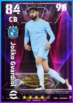 Josko Gvardiol eFootball 2026 player card — 84 OVR CB