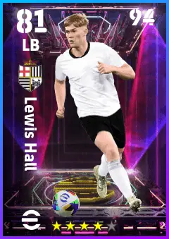 Lewis Hall eFootball 2026 player card — 81 OVR LB