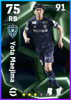 Yota Maejima eFootball 2026 player card — 75 OVR RB