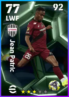 Jean Patric eFootball 2026 player card — 77 OVR LWF