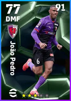 Joao Pedro eFootball 2026 player card — 77 OVR DMF