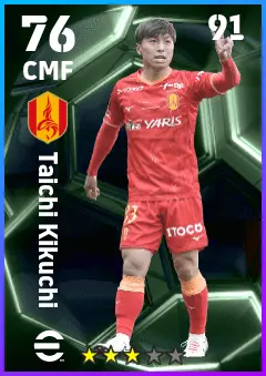 Taichi Kikuchi eFootball 2026 player card — 76 OVR CMF