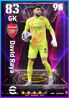 David Raya eFootball 2026 player card — 83 OVR GK