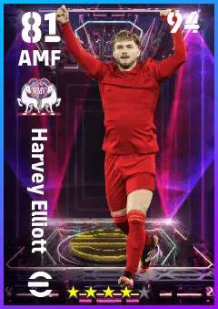 Harvey Elliott eFootball 2026 player card — 81 OVR AMF
