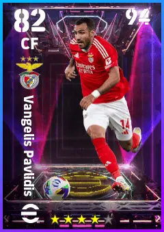 Vangelis Pavlidis eFootball 2026 player card — 82 OVR CF
