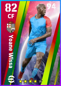 Yoane Wissa eFootball 2026 player card — 82 OVR CF