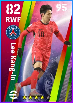 Lee Kang-In eFootball 2026 player card — 82 OVR RWF