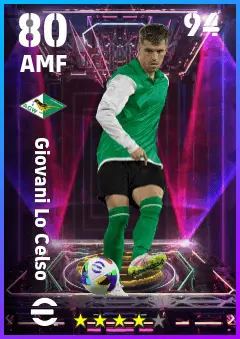 Giovani Lo Celso eFootball 2026 player card — 80 OVR AMF