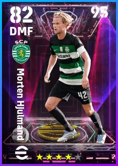 Morten Hjulmand eFootball 2026 player card — 82 OVR DMF