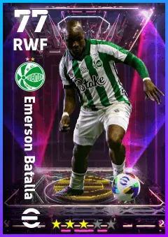 Emerson Batalla eFootball 2026 player card — 77 OVR RWF