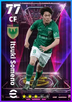 Itsuki Someno eFootball 2026 player card — 77 OVR CF
