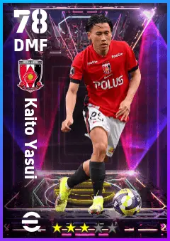 Kaito Yasui eFootball 2026 player card — 78 OVR DMF