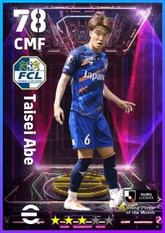 Taisei Abe eFootball 2026 player card — 78 OVR CMF