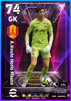 A.Kouto Horio Pisano eFootball 2026 player card — 74 OVR GK