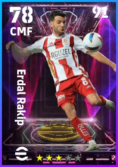 Erdal Rakip eFootball 2026 player card — 78 OVR CMF
