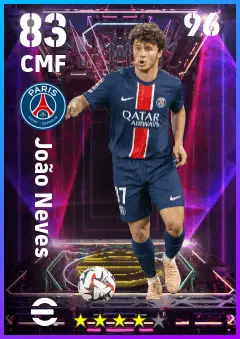 Joao Neves eFootball 2026 player card — 83 OVR CMF