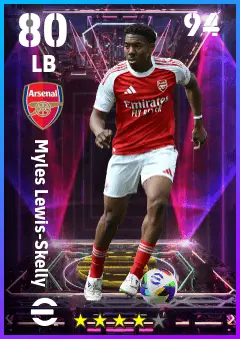 Myles Lewis-Skelly eFootball 2026 player card — 80 OVR LB