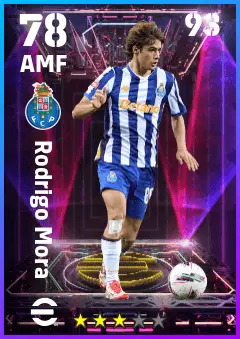 Rodrigo Mora eFootball 2026 player card — 78 OVR AMF