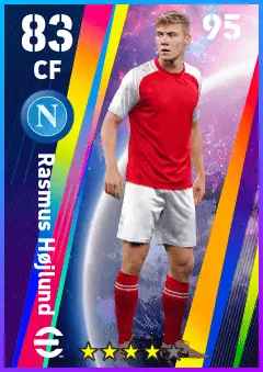 Rasmus Hojlund eFootball 2026 player card — 83 OVR CF