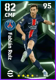Fabian Ruiz eFootball 2026 player card — 82 OVR CMF