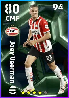 Joey Veerman eFootball 2026 player card — 80 OVR CMF