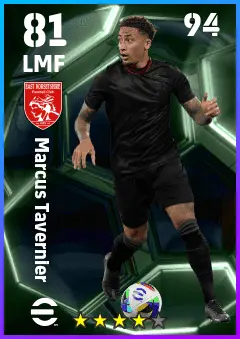 Marcus Tavernier eFootball 2026 player card — 81 OVR LMF
