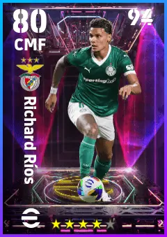 Richard Rios eFootball 2026 player card — 80 OVR CMF