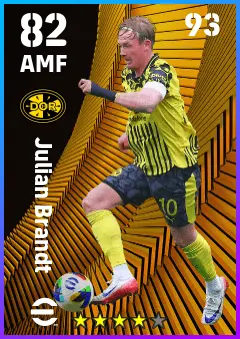Julian Brandt eFootball 2026 player card — 82 OVR AMF