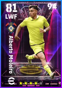 Alberto Moleiro eFootball 2026 player card — 81 OVR LWF