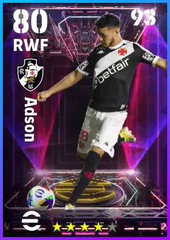 Adson eFootball 2026 player card — 80 OVR RWF