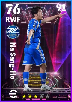 Na Sang-Ho eFootball 2026 player card — 76 OVR RWF