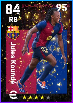 Jules Kounde eFootball 2026 player card — 84 OVR RB