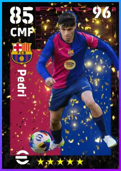 Pedri eFootball 2026 player card — 85 OVR CMF