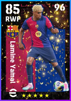 Lamine Yamal eFootball 2026 player card — 85 OVR RWF