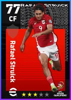 Rafael Struick eFootball 2026 player card — 77 OVR CF