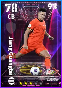 Jiang Guangtai eFootball 2026 player card — 78 OVR CB