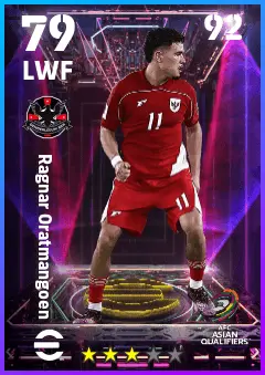 Ragnar Oratmangoen eFootball 2026 player card — 79 OVR LWF
