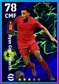 Ryan Gravenberch eFootball 2026 player card — 78 OVR CMF