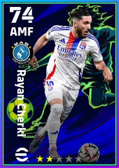 Rayan Cherki eFootball 2026 player card — 74 OVR AMF