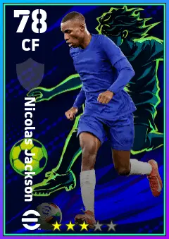 Nicolas Jackson eFootball 2026 player card — 78 OVR CF