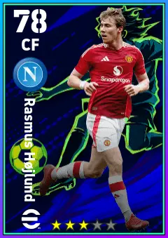 Rasmus Hojlund eFootball 2026 player card — 78 OVR CF