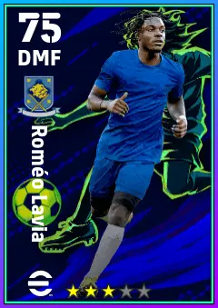 Romeo Lavia eFootball 2026 player card — 75 OVR DMF