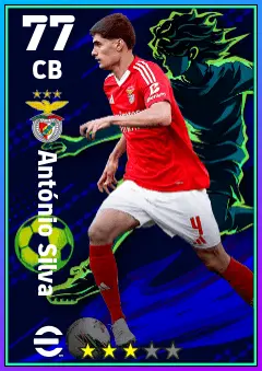 Antonio Silva eFootball 2026 player card — 77 OVR CB