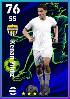 Kenan Yildiz eFootball 2026 player card — 76 OVR SS